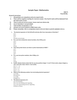 Sample Question Paper