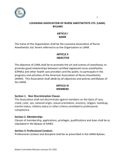 Bylaws - Louisiana Association of Nurse Anesthetists