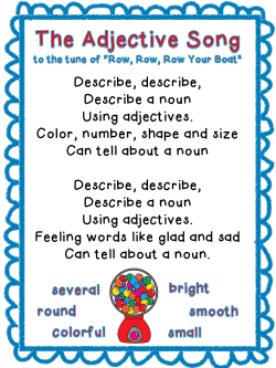 Describe, describe, Describe a noun Using adjectives. Color