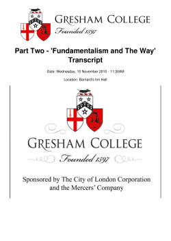 Part Two - `Fundamentalism and The Way` Transcript
