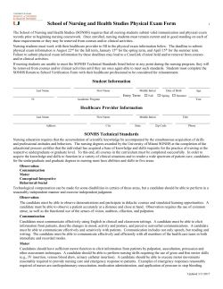 SONHS Physical Exam Form