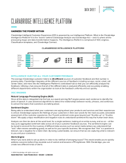 CLARABRIDGE INTELLIGENCE PLATFORM