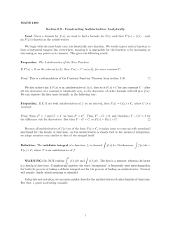 MATH 1300 Section 6.2 - Constructing Antiderivatives Analytically