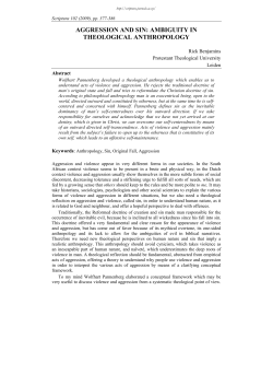 aggression and sin: ambiguity in theological anthropology