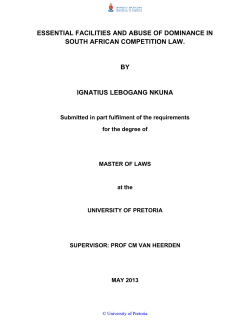 essential facilities and abuse of dominance in south african