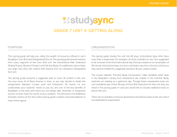 GRADE 7 UNIT 4: GETTING ALONG