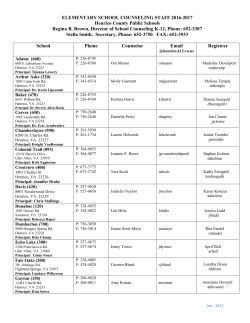 Elementary School Counselors - Henrico County Public Schools