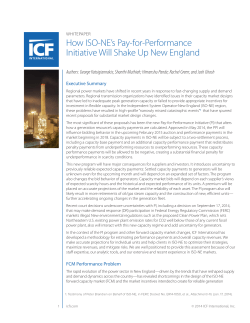 How ISO-NE`s Pay-for-Performance Initiative Will Shake Up New