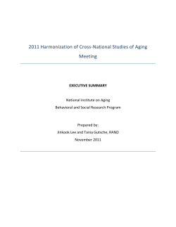 2011 Harmonization of Cross-National Studies of Aging Meeting