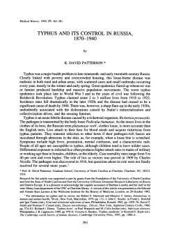 typhus and its control in russia, 1870-1940