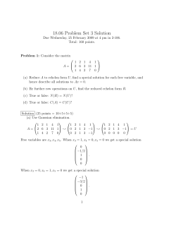 18.06 Problem Set 3 Solution