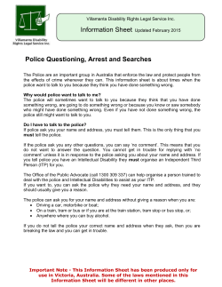 Police Questioning, Arrest and Searches