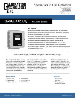 Chlorine gas sensor leak detector monitor