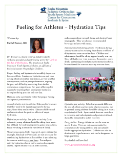 Fueling for Athletes &ndash; Hydration Tips