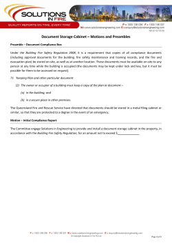 Document Storage Cabinet &ndash; Motions and Preambles