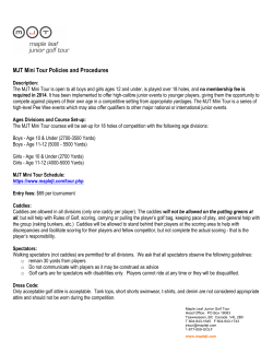 MJT Mini Tour Policies and Procedures