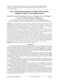 Heavy Metals Bioaccumulation in Edible Marine Bivalve Mollusks of