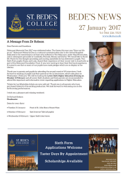 BEDE`S NEWS - St. Bede`s College