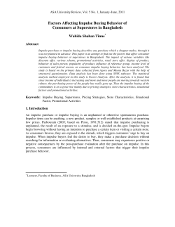 Factors Affecting Impulse Buying Behavior of Consumers at