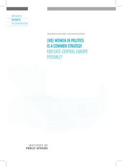 (no) women in politics is a common strategy for east
