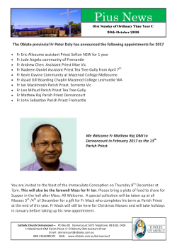 Pius News - Missionary Oblates of Mary Immaculate Australia