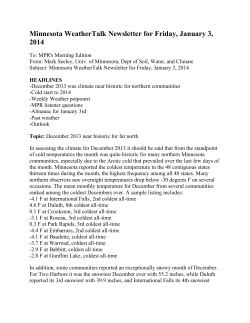 Minnesota WeatherTalk Newsletter for Friday, January 3, 2014