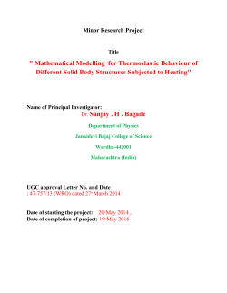 " Mathematical Modelling for Thermoelastic Behaviour of Different