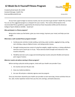 12 Week Do-it-Yourself Fitness Program