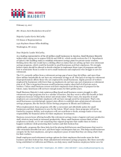 February 13, 2017 RE: House Joint Resolutions 66 and 67 Majority