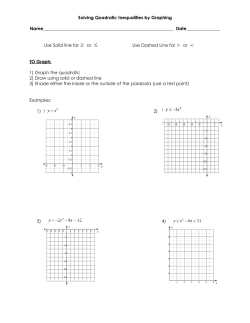 Solving Quadratic Inequalities by Graphing