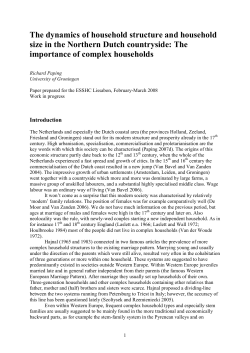 Household structure and household size in the North of the