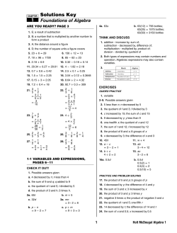 Solutions Key 1 - Shakopee Public Schools