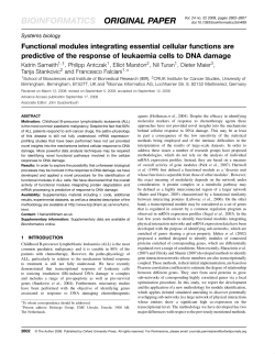 Functional modules integrating essential cellular