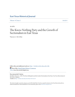 The Know-Nothing Party and the Growth of Sectionalism in East Texas