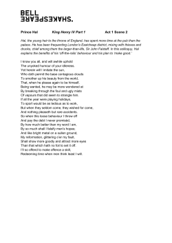 Prince Hal King Henry IV Part 1 Act 1 Scene 2