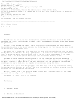 Title: 2001: A space odissey Author: Arthur C. Clarke Original