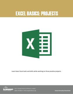 excel basics: projects - Elmhurst Public Library