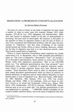 MIGRATION: A PROBLEM IN