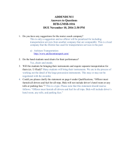 ADDENDUM I Answers to Questions RFB-GMSB