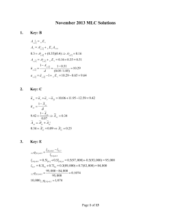 Fall 2013 Exam MLC Solutions