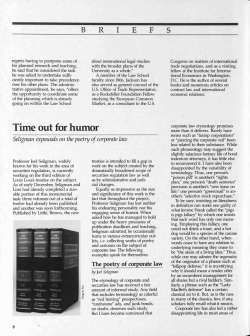 Time out for humor - University of Michigan Law School