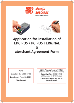 Application for Installation of EDC POS / PC POS