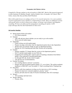 Economics Job Market Advice