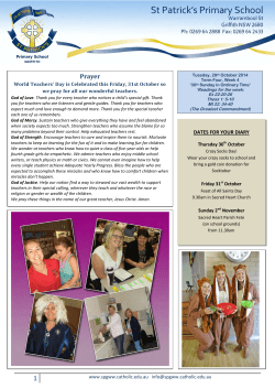 28th October - St Patrick`s School