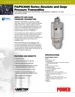 PA/PG3000 Series Absolute and Gage Pressure
