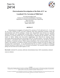 Electrochemical Investigation of the Role of Cl