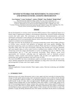 sensor networks for monitoring water supply and sewer systems