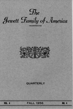 1956 Jewett Family of America Quarterly 4th Quarter Newsletter