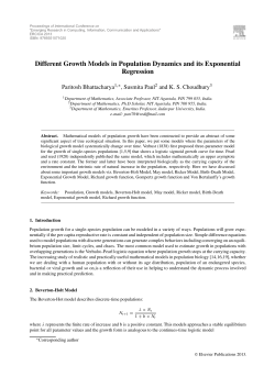 Different Growth Models in Population Dynamics and its Exponential