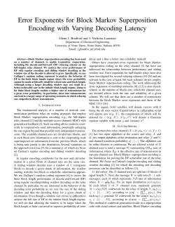 Error Exponents for Block Markov Superposition Encoding with